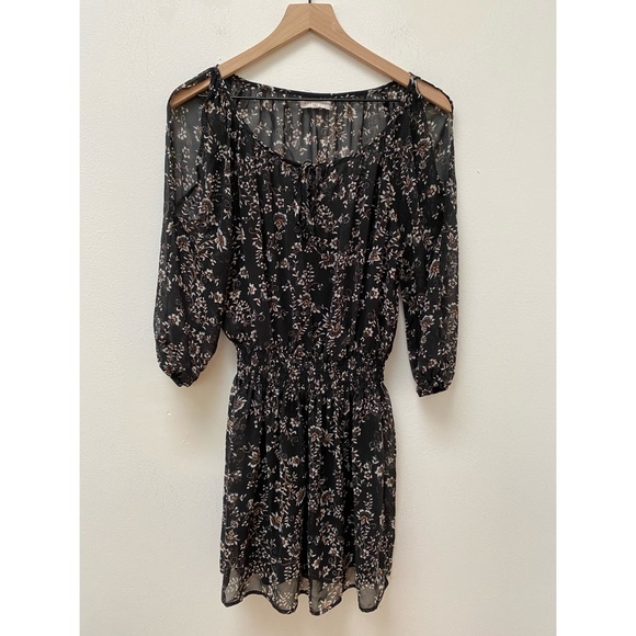 black sheer floral dress